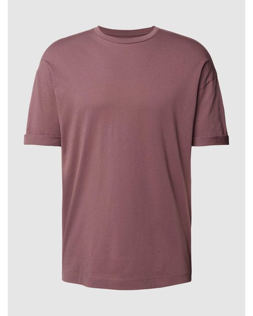 Drykorn T-Shirt mit überschnittenen Schultern Modell 'THILO' in Pink für Herren