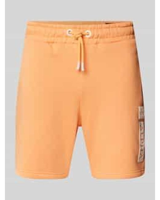 Alpha Industries Regular Fit Sweatshorts Met Labelprint in het Orange voor heren