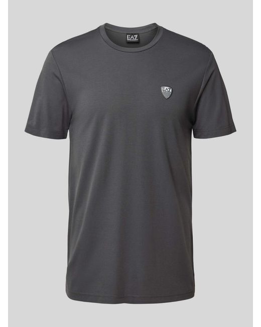 EA7 T-Shirt Van Viscosemix Met Labelpatch in het Gray voor heren