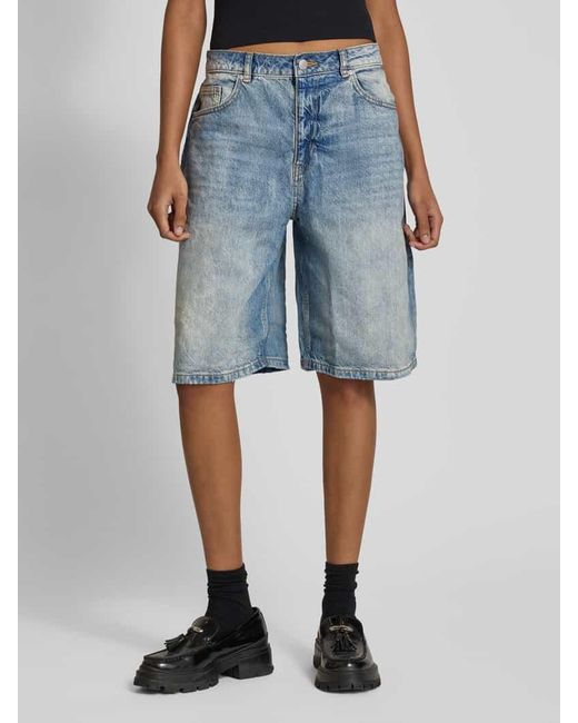 Review Blue Baggy Fit Jeans Shorts im 5-Pocket-Design - Jorts