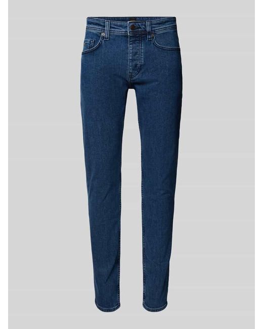 Boss Tapered Fit Jeans im 5-Pocket-Design Modell 'TABER' in Blue für Herren