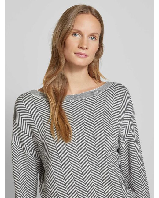 Tom Tailor Oversized Gebreide Pullover Met Boothals in het Gray