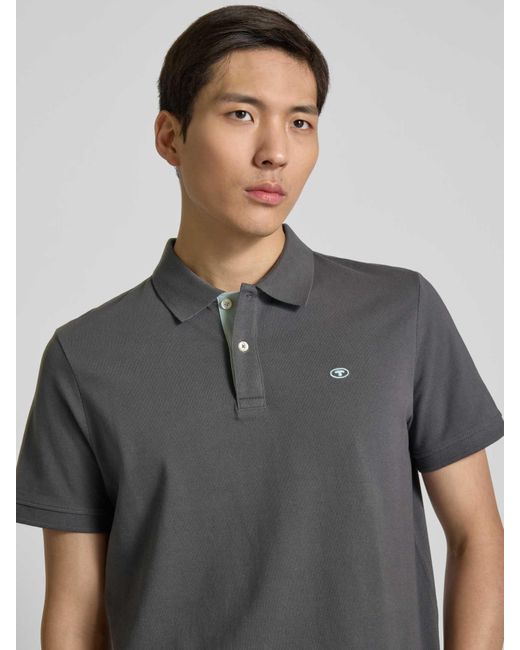 Tom Tailor Regular Fit Poloshirt Met Logostitching in het Gray voor heren