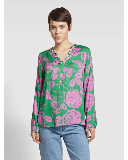 Milano Italy Multicolor Blusenshirt aus Viskose mit floralem Muster