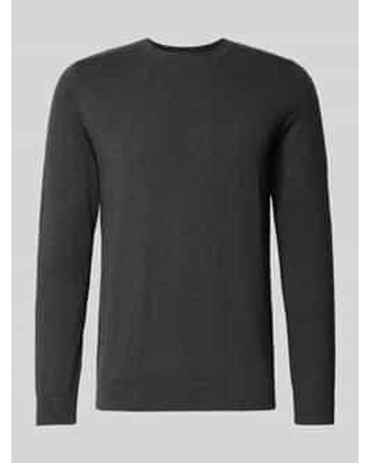 SELECTED Regular Fit Gebreide Pullover Van Puur Katoen, Model 'Berg' in het Black voor heren
