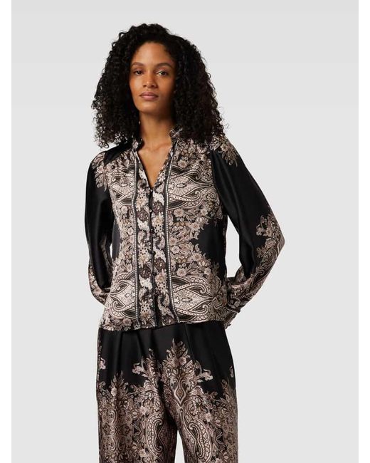 Neo Noir Black Bluse mit Paisley-Muster Modell 'Massima'