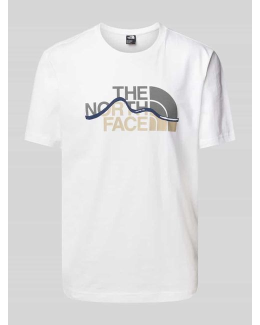 The North Face T-Shirt Mit Label-Print Modell 'Mountain Line' in White für Herren