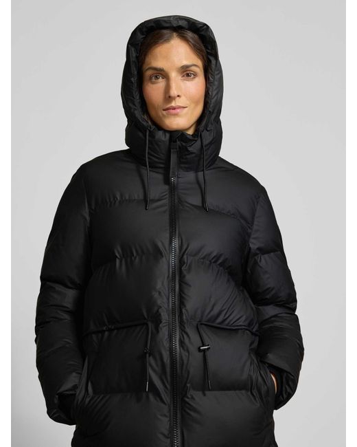 Rains Gewatteerd Jack Met Steekzakken, Model 'Alta Long' in het Black