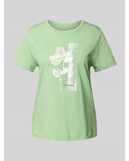 Tom Tailor Green Regular Fit T-Shirt aus reiner Baumwolle