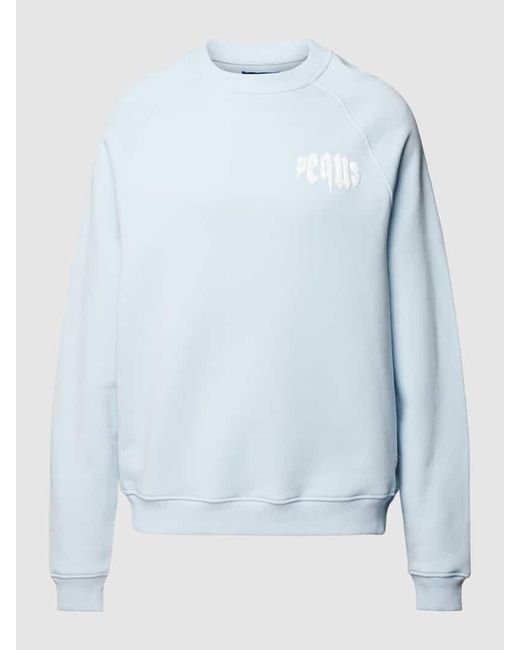 Pequs Sweatshirt mit Label-Print Modell 'Mythic' in Blue für Herren