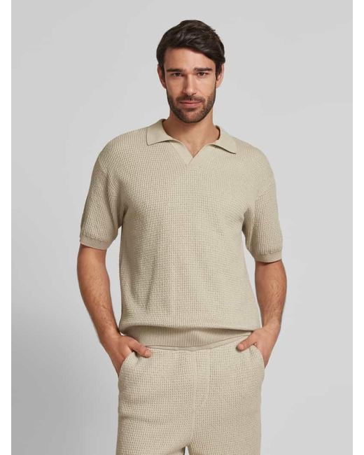 Boss Poloshirt mit V-Ausschnitt Modell 'Keflo' in Natural für Herren