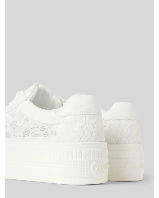 Buffalo Sneakers Met Plateauzool in het White