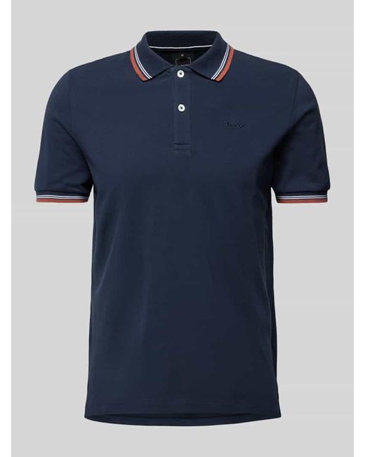 Geox Slim Fit Poloshirt mit Kontraststreifen in Blue für Herren