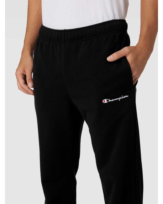 Champion Sweatpants mit Label-Stitching in Black für Herren