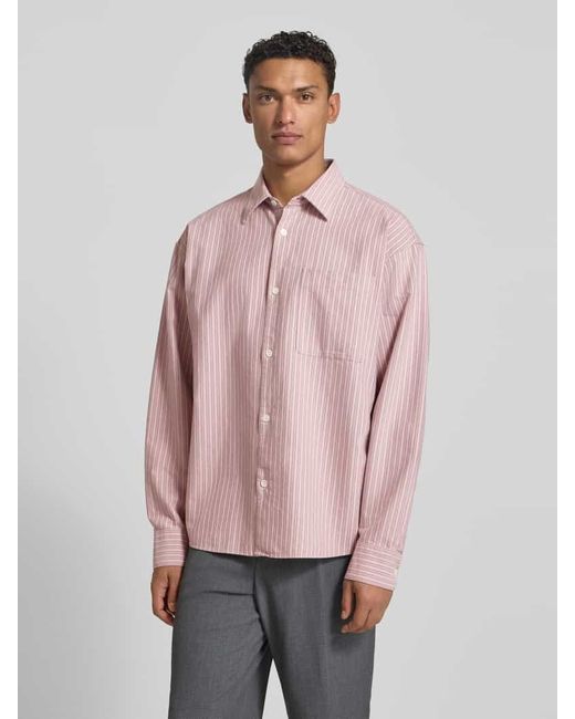 ANNARR Regular Fit Freizeithemd mit Kentkragen Modell 'VOLUND' in Pink für Herren