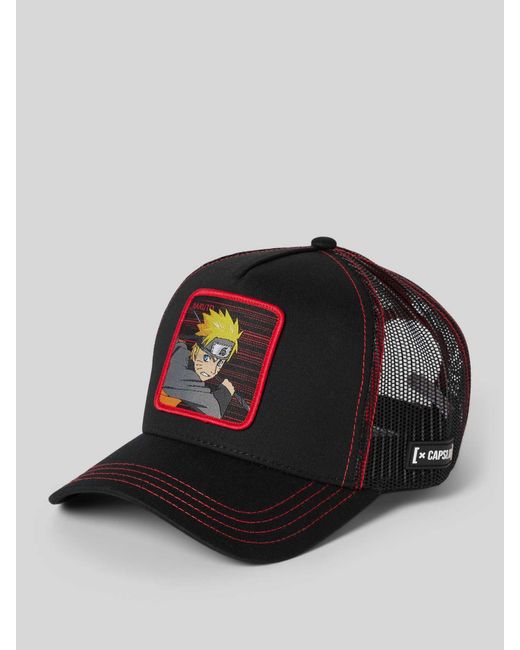 Capslab Trucker Cap mit Motiv-Badge Modell 'Naruto' in Black für Herren