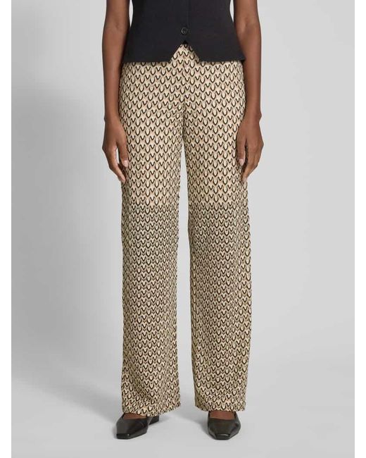 RAFFAELLO ROSSI Natural Straight Leg Stoffhose Mit Elastischem Label-Bund Modell 'Elaine'