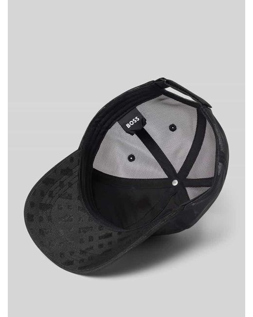 Boss Cap mit Strukturmuster Modell 'ZED' in Black für Herren