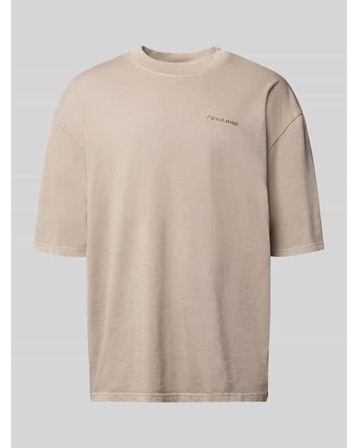 PEGADOR Oversized T-Shirt mit Label-Stitching in Natural für Herren