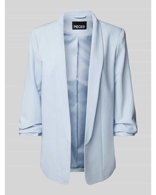 Pieces Blue Regular Fit Longblazer mit Viskose-Anteil Modell 'BOSELLA'