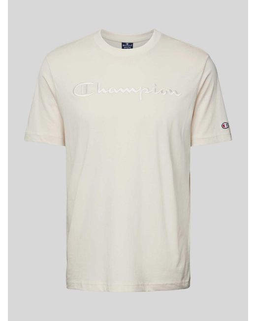 Champion T-Shirt mit Label-Stitching in Natural für Herren