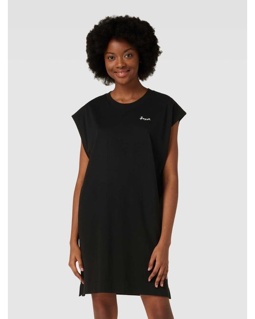 Boss Black Knielanges T-Shirt-Kleid mit Label-Print Modell 'Esaints'