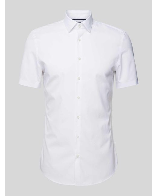 Jake*s Slim Fit Zakelijk Overhemd Met 1/2-mouwen in het White voor heren