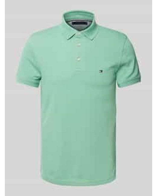 Tommy Hilfiger Slim Fit Poloshirt Met Logostitching in het Green voor heren