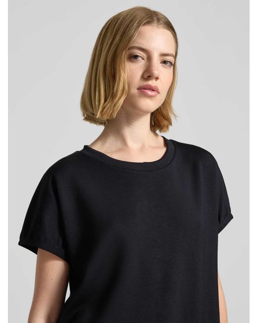 Soya Concept T-Shirt Van Mohair-Mix Met Ronde Hals Model 'Banu' in het Black