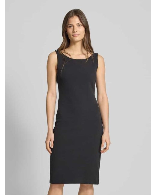 Emporio Armani Black Knielanges Kleid mit Strukturmuster