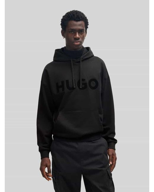 HUGO Oversized Hoodie aus reiner Baumwolle Modell 'DITCHLE' in Black für Herren