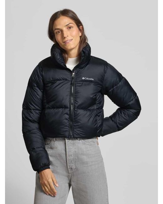 Columbia Black Cropped Steppjacke mit Label-Print Modell 'PuffectTM'