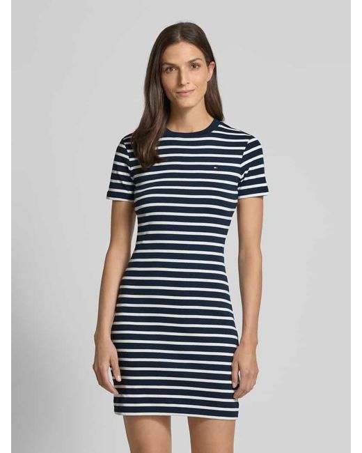 Tommy Hilfiger Blue Tailliertes Minikleid aus reiner Baumwolle