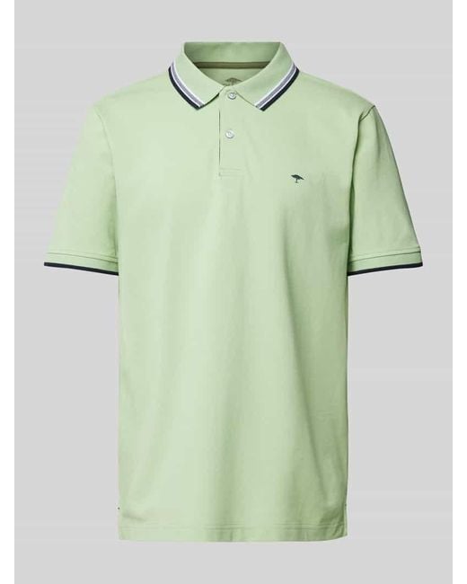 Fynch-Hatton Regular Fit Poloshirt mit Kontraststreifen in Green für Herren