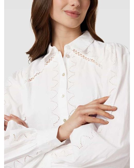 Y.A.S White Bluse mit Zierbesatz Modell 'Kenora'