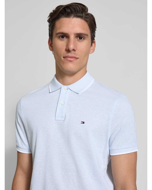 Tommy Hilfiger Regular Fit Poloshirt Van Een Mix Van Katoen En Linnen in het Blue voor heren
