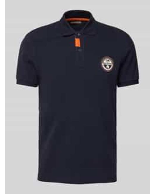 Napapijri Regular Fit Poloshirt Met Labelstitching in het Blue voor heren