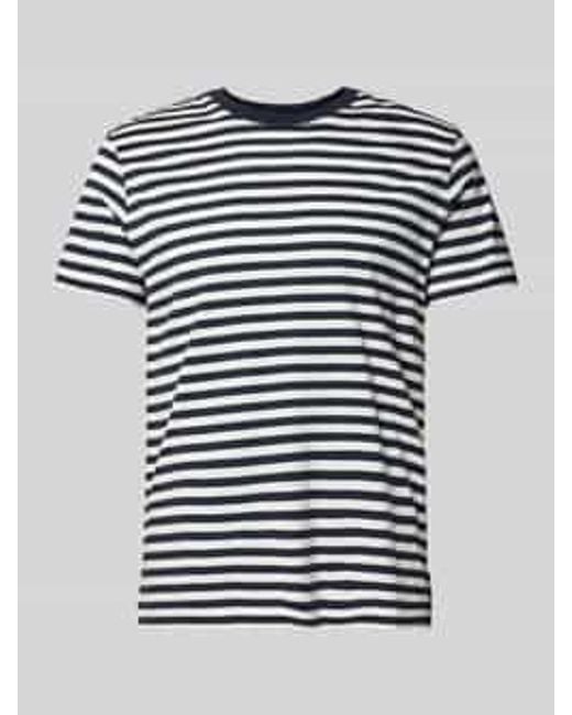 Marc O' Polo Regular Fit T-shirt Van Puur Katoen Met Streeppatroon in het Blue voor heren