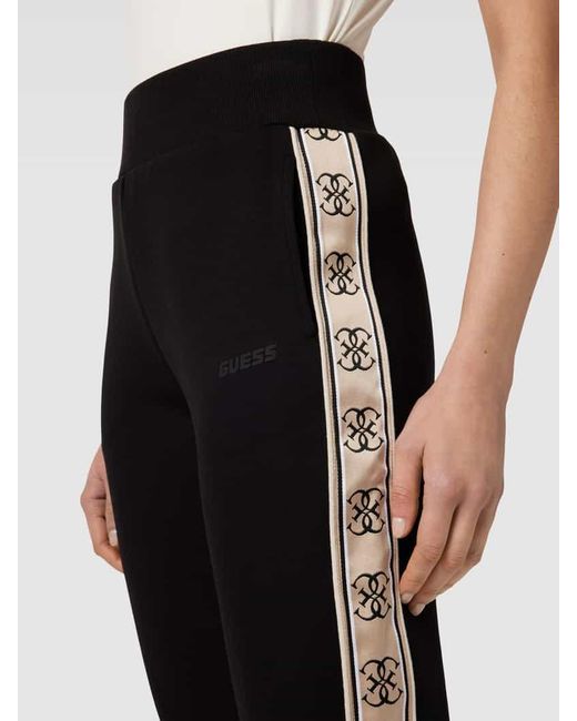 Guess Black Regular Fit Sweatpants Mit Galonstreifen Modell 'Britney'