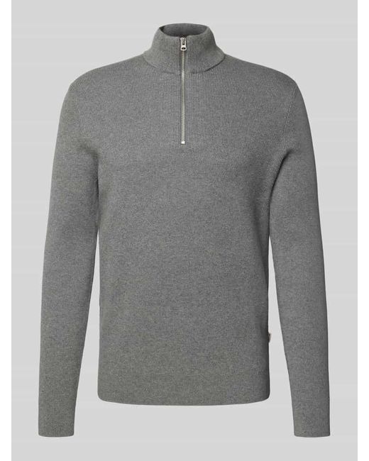 Only & Sons Regular Fit Strickpullover aus Baumwoll-Mix Modell 'PHIL' in Gray für Herren