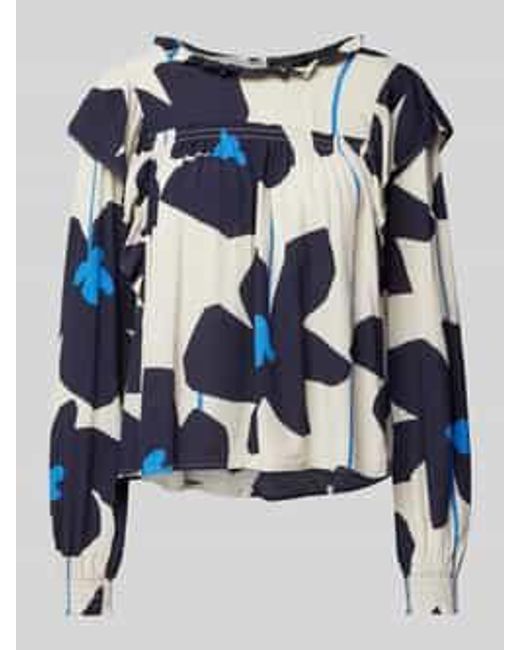 Ouí Relaxed Fit Blouse Met Ballonmouwen in het Blue
