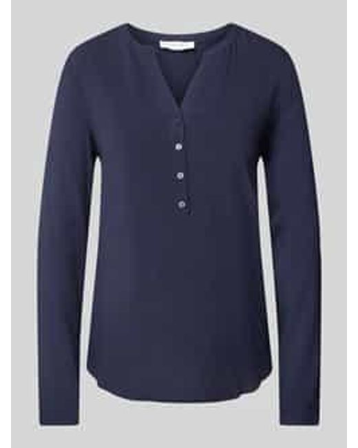 Christian Berg Women Blouseshirt Met Korte Knoopsluiting in het Blue
