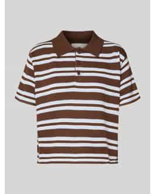 Neo Noir Regular Fit Poloshirt Met Knoopsluiting, Model 'Mulann' in het Brown