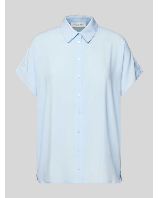 Christian Berg Women Regular Fit Overhemdblouse Met Kapmouwen in het Blue