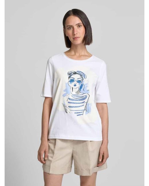 Ouí White T-Shirt mit Motiv-Print