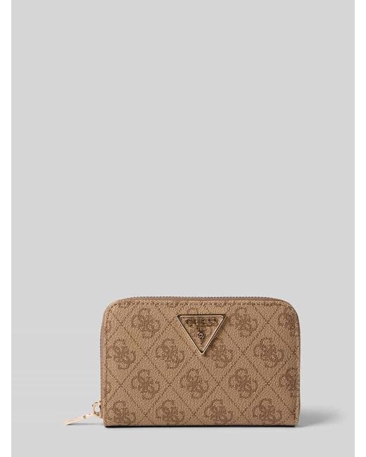 Guess Brown Portemonnaie mit Logo-Applikation Modell 'Laurel'