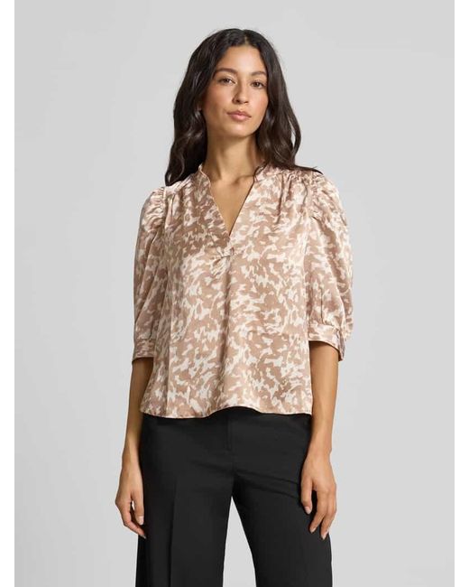 Neo Noir Natural Blusenshirt mit V-Ausschnitt Modell 'Roella'