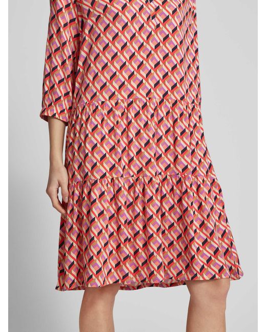 Betty Barclay Red Knielanges Kleid mit grafischem Muster