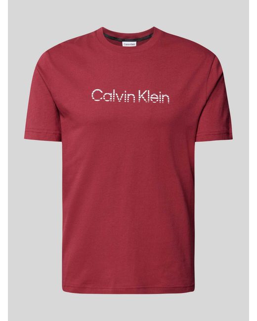Calvin Klein T-Shirt mit Label-Print in Red für Herren