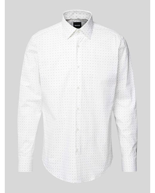 Boss Regular Fit Zakelijk Overhemd Met Kentkraag in het White voor heren
